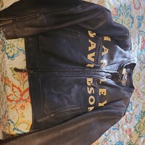Harley-Davidson Leather Jacket in Black and Gold